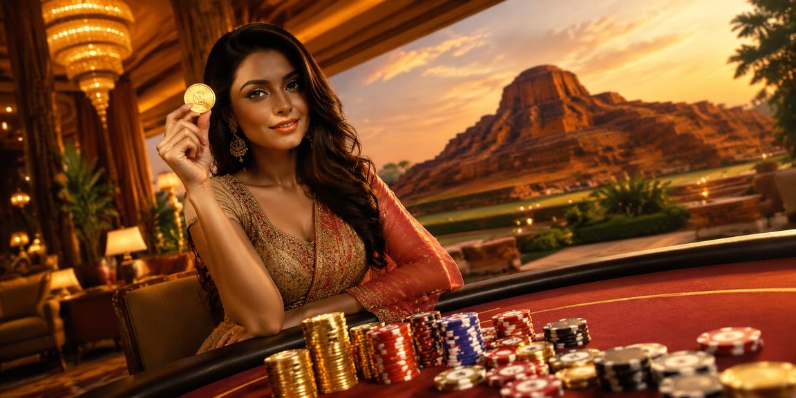 Rummy card game scene featuring a Bangladeshi model